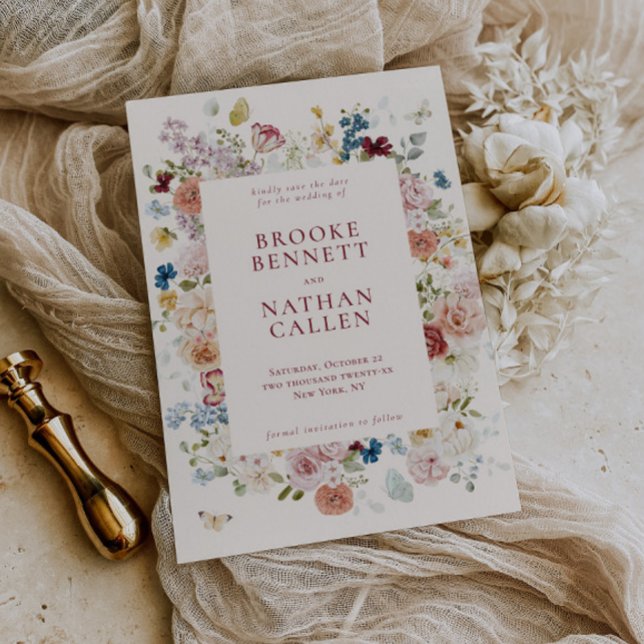 Romantische Butterfly-Blumenzange Hochzeit Save The Date (Von Creator hochgeladen)