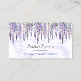 Romantische Butterfly & Wisteria Pastor floral Visitenkarte