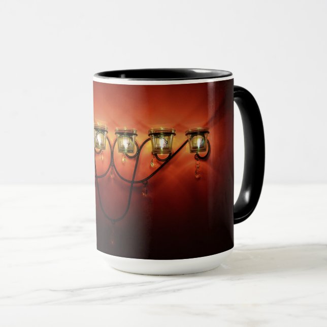 Romantische Candles-Tasse Tasse (VorderseiteRechts)