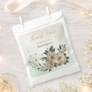 romantische Champagner Blumen Grünzeug Hochzeit Geschenktütchen