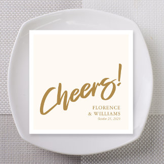 Romantische Champagner-Pinsel-Buchstaben-Schrift C Serviette