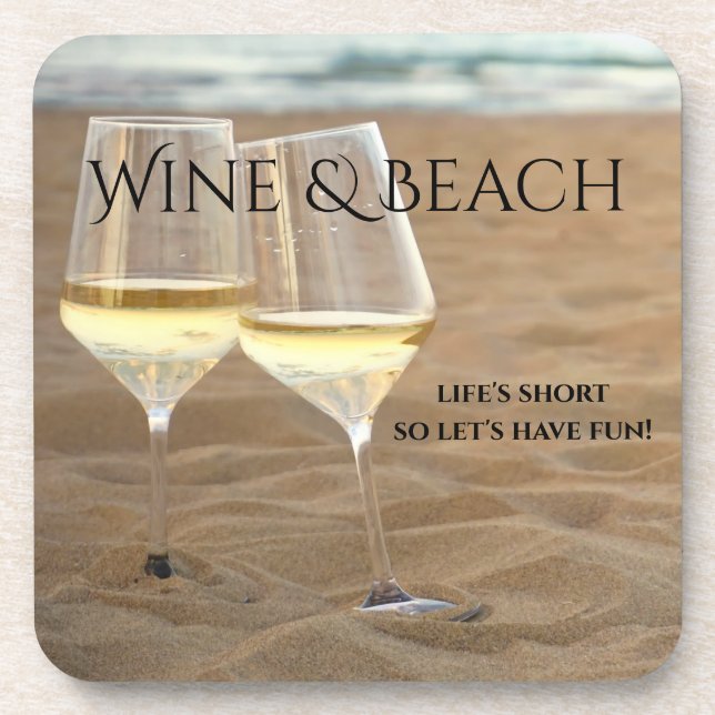 Romantische Cheers Beach und Wine Untersetzer (Vorderseite)