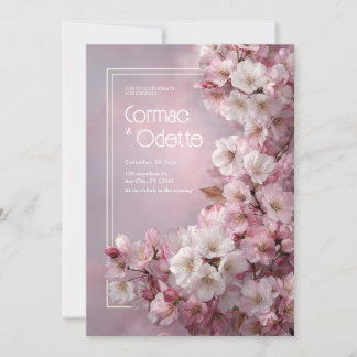 Romantische Cherry Blossom Hochzeit Einladung