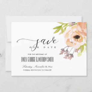 ROMANTISCHE CHIC BLUSPINK LILA PEACH FLORAL SAVE THE DATE