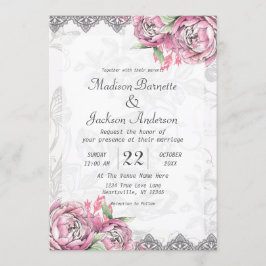 Romantische Chic Peony Floral Wedding Einladung