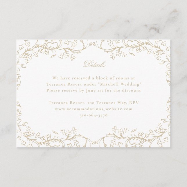 Romantische Chinoiserie Antike Französische Goldho Begleitkarte (Vorderseite)