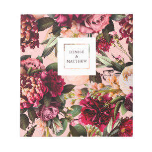 Romantische Chrysantheme auf hauchzartem Rosa Notizblock