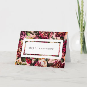 Romantische Chrysantheme auf rosa Spinnwebenfäden Dankeskarte