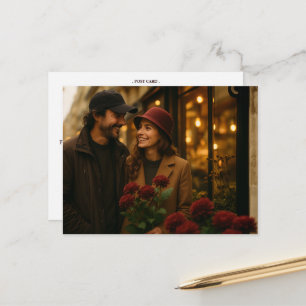 Romantische Chrysantheme auf rosa Spinnwebenfäden Postkarte