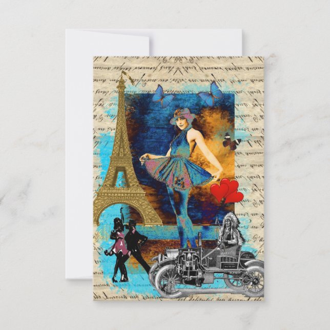 Romantische Collage Vintag Paris (Vorderseite)