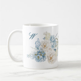 Romantische Cotswolds Winter Florals Monogram Kaffeetasse