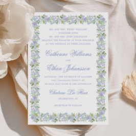 Romantische Cottage-Blumenrahmen-Hochzeit Einladung