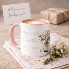 Romantische Cottagecore-Brautjungfer Name und Datu Tasse