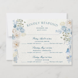 Romantische Cotwolds Winter Florals verlängert Hoc RSVP Karte