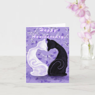 Romantische Couple Cat Anniversary Card Karte