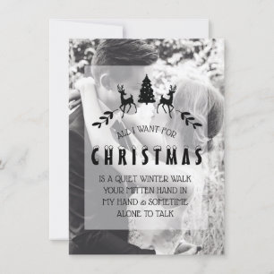 Romantische Couple Custom Foto Weihnachtskarte Einladung