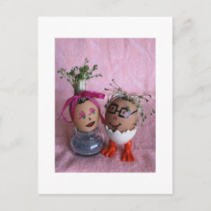 Romantische Couple Eggmen Series White Edges Postc Postkarte