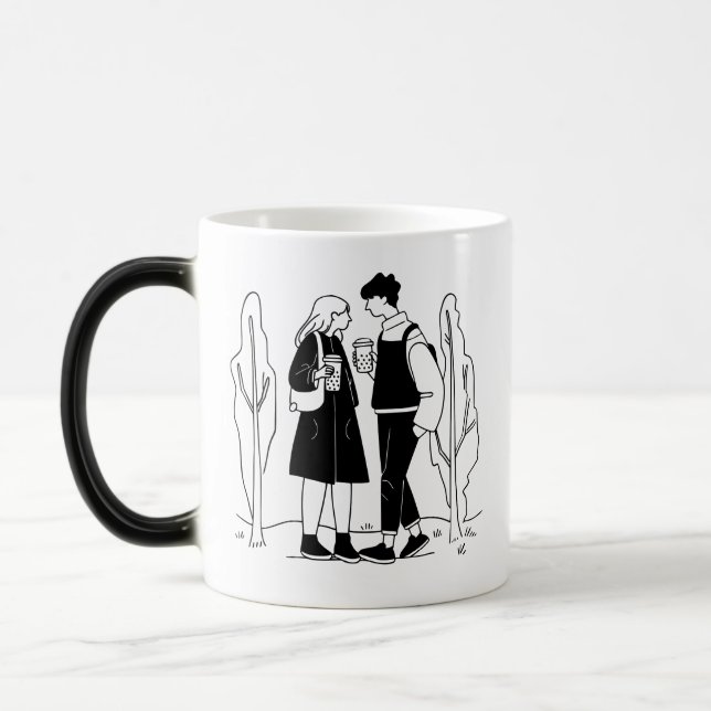Romantische Couple Illustration Tasse Minimalistis (Links)
