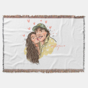Romantische Couple Illustration Throw Blanket Decke