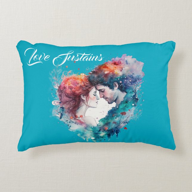 Romantische Couple-Liebe erhält Dekokissen (Vorderseite)