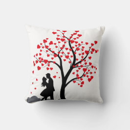 Romantische Couple Silhouette Liebe Baumkiefer Kissen