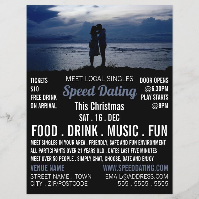 Romantische Couple, Speed Verabredet Event-Werbung Flyer (Vorne)