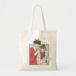 Romantische Couple Tote Bag Elegante Liebe Geschen Tragetasche