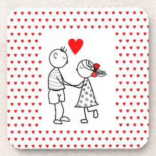 Romantische Couple Untersetzer Liebe Herz