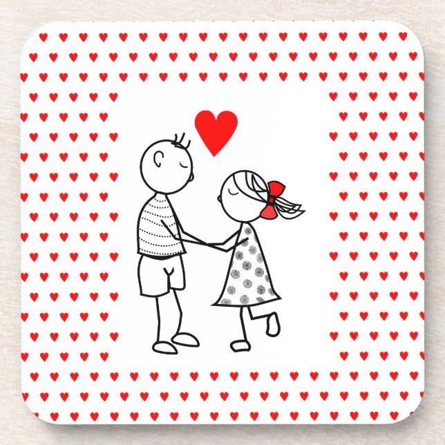 Romantische Couple Untersetzer Liebe Herz (Vorderseite)
