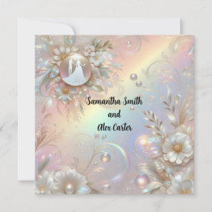 Romantische Couple Wedding Flat Card