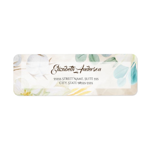 Romantische Cream Floral Elegante Blume und Script (Vorne)