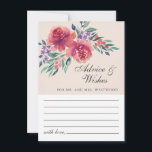 Romantische Creme Ivory Hochzeit mit floralen Farb Hinweiskarte<br><div class="desc">Elegante Hochzeitsratgeber & Wunschkarte mit einem floralen Aquarell-Design auf cremefarbenem Hintergrund.</div>