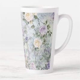 Romantische creme-violette Blumen Milchtasse