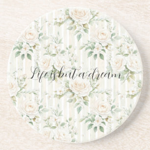 Romantische cremefarbene Rosen Blumen   Getränkeuntersetzer