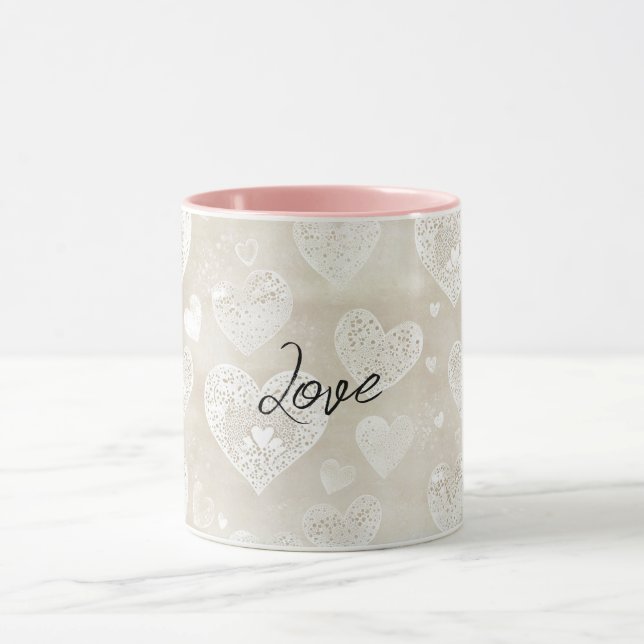 Romantische cremeherzen tasse (Zentrum)