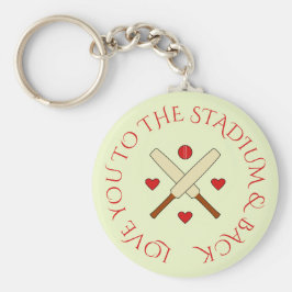 Romantische Cricket-Sonderschrift rot grün Schlüsselanhänger