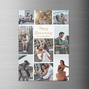 Romantische Custom Anniversary Foto Collage Magnet