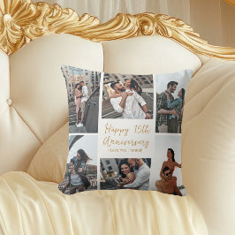 Romantische Custom Anniversary Foto Collage Modern Kissen