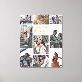 Romantische Custom Anniversary Modern Foto Collage Leinwanddruck