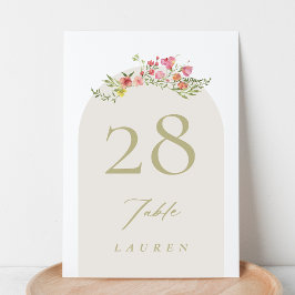 romantische Dainty-Florenz Frühjahrsgarten Hochzei Tischnummer
