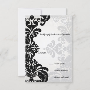 Romantische Damask-Schatten Damask Hochzeit-UAWG RSVP Karte