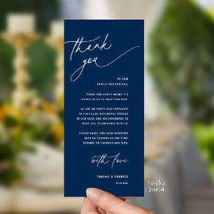 Romantische Dankeskarten für das Hochzeitsempfangs Programm