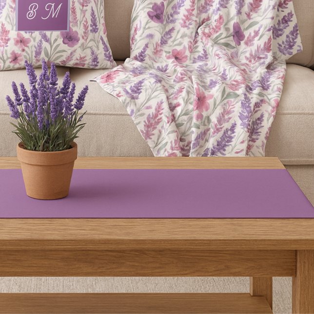 Romantische Dekoration aus solidem lila Frühling Kurzer Tischläufer (Von Creator hochgeladen)