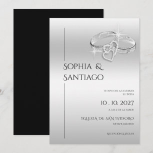 Romantische Dekorative Ringe Spanische Hochzeit Einladung