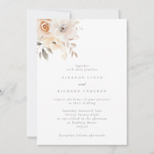 Romantische Delikatesse Blumenzeremonie Einladung