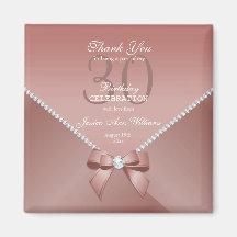 Romantische Diamanten & rosa Bow 30. Geburtstagsma