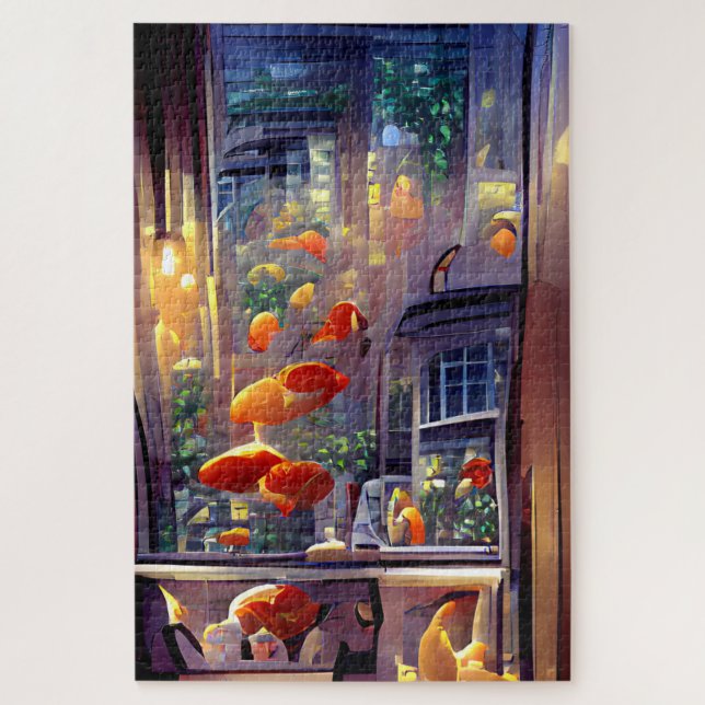 Romantische Dinner Petals auf dem Breeze Window Puzzle (Vertikal)