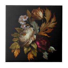 Romantische dramatische "Old World"-Blüte 3 Fliese