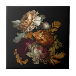 Romantische dramatische "Old World"-Blüte 4 Fliese