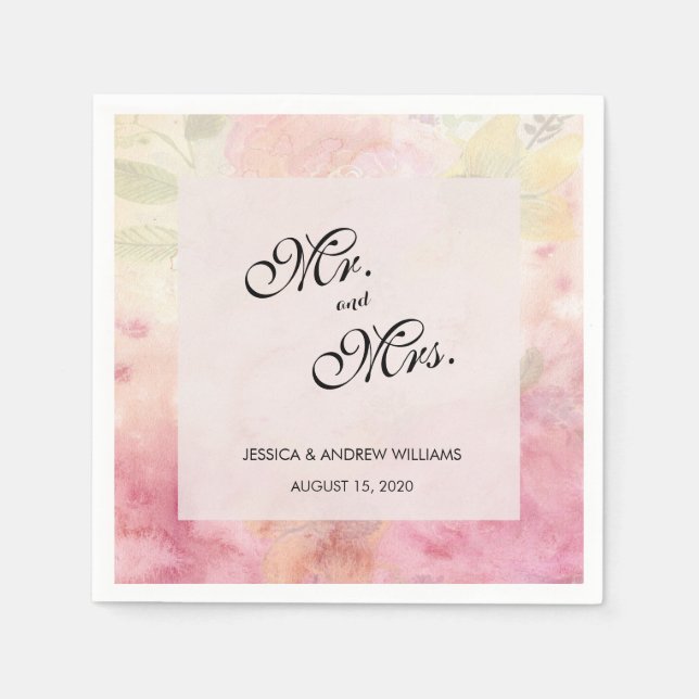 Romantische Dreamy Blossom Wedding Serviette (Vorderseite)